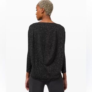 lululemon athletica Black Speckled Long Sleeve Tee